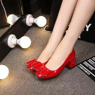 HERMES Shallow mouth Block heel Shoes Women--003